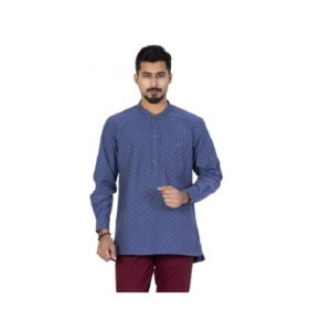 Blue-Colour-Printed-Smart Casual-Shirt (1)