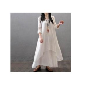 Casual-Loose-Long-Sleeve-Cotton-Linen-Boho-Long-Dress Party-Maxi-Dress (1)