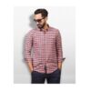Men- Shirt-Navy and Red Striped- Cotton (1)